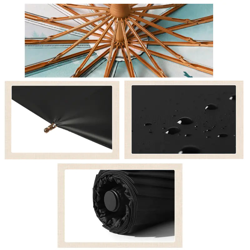 D. Retro Windproof UV-Resistant Umbrella
